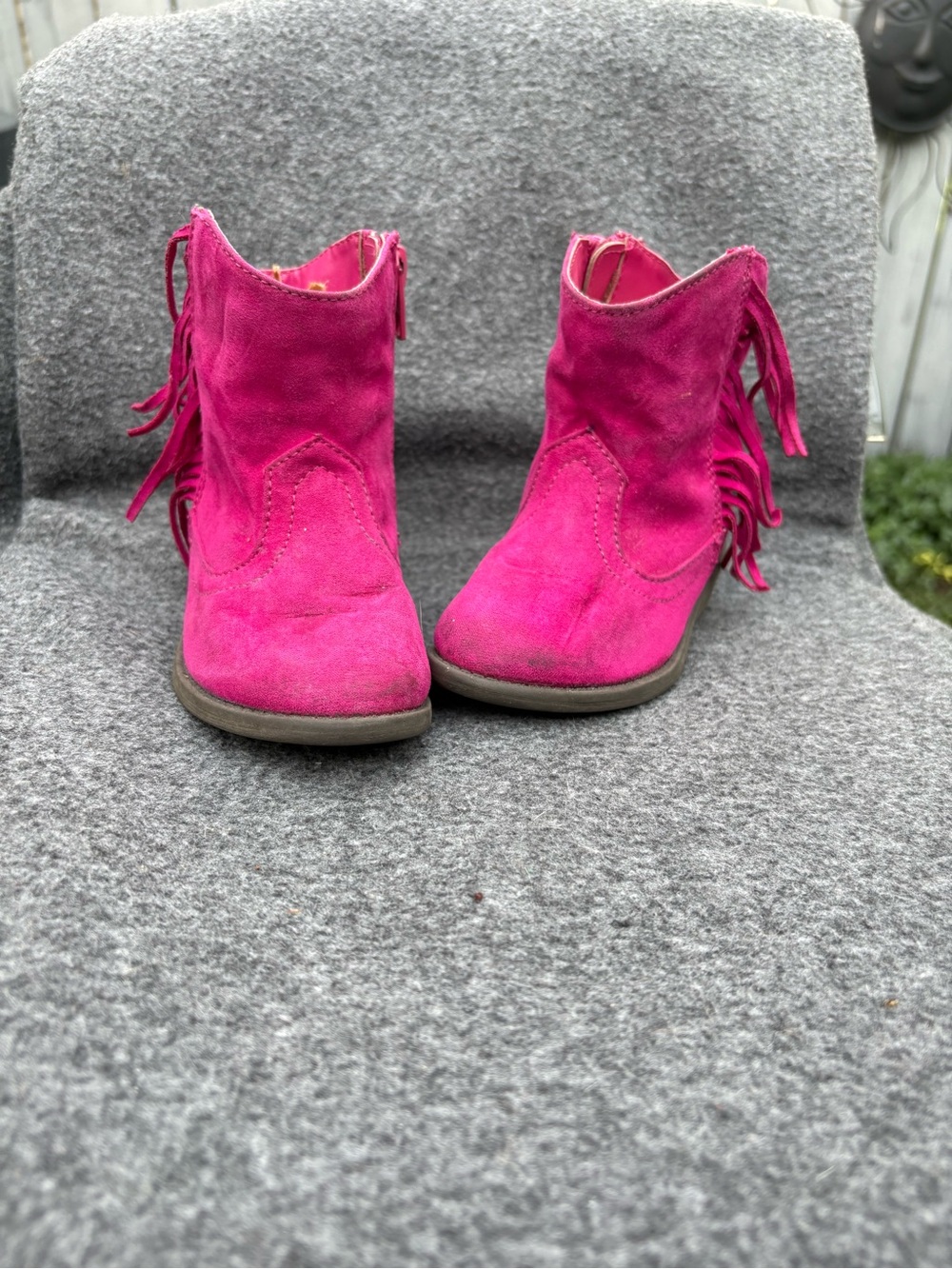 The Children's Place Bright Pink Suede Fringe Ankle Boots
